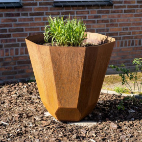 Jardinière Facet en acier Corten