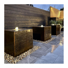Bloc table d'eau avec fontaine et LED en Aluminium