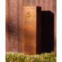 Numéro pour boîte aux lettres en acier Corten