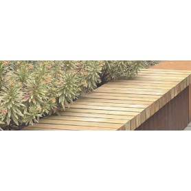 Assise bois pour murs de Soutènement en acier Corten