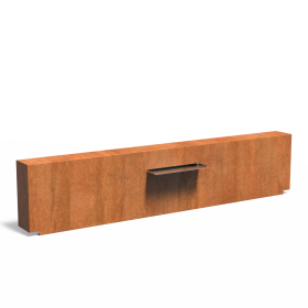 Mur avec lame d'eau en acier Corten