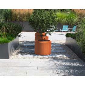 Jardinière ronde Circular en acier Corten