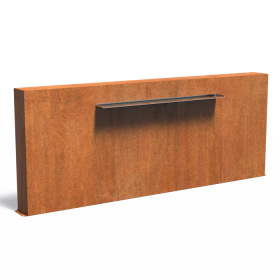 Mur autoportant avec lame d'eau en acier Corten