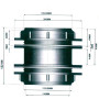 Passe paroi double en ABS à visser 110 mm