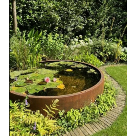 Bassin rond en acier Corten