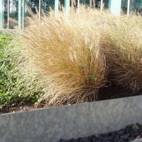 Bordure avec bord supérieur aplati acier galvanisé