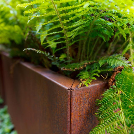 Jardinière sans fond à monter en acier Corten