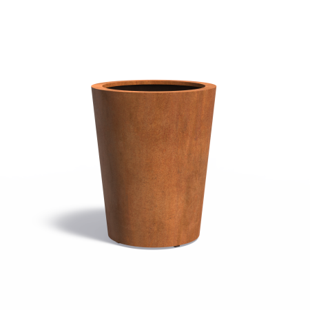 Jardinière Conique en acier Corten sur mesure ø1500 X 1300 X 3 mm